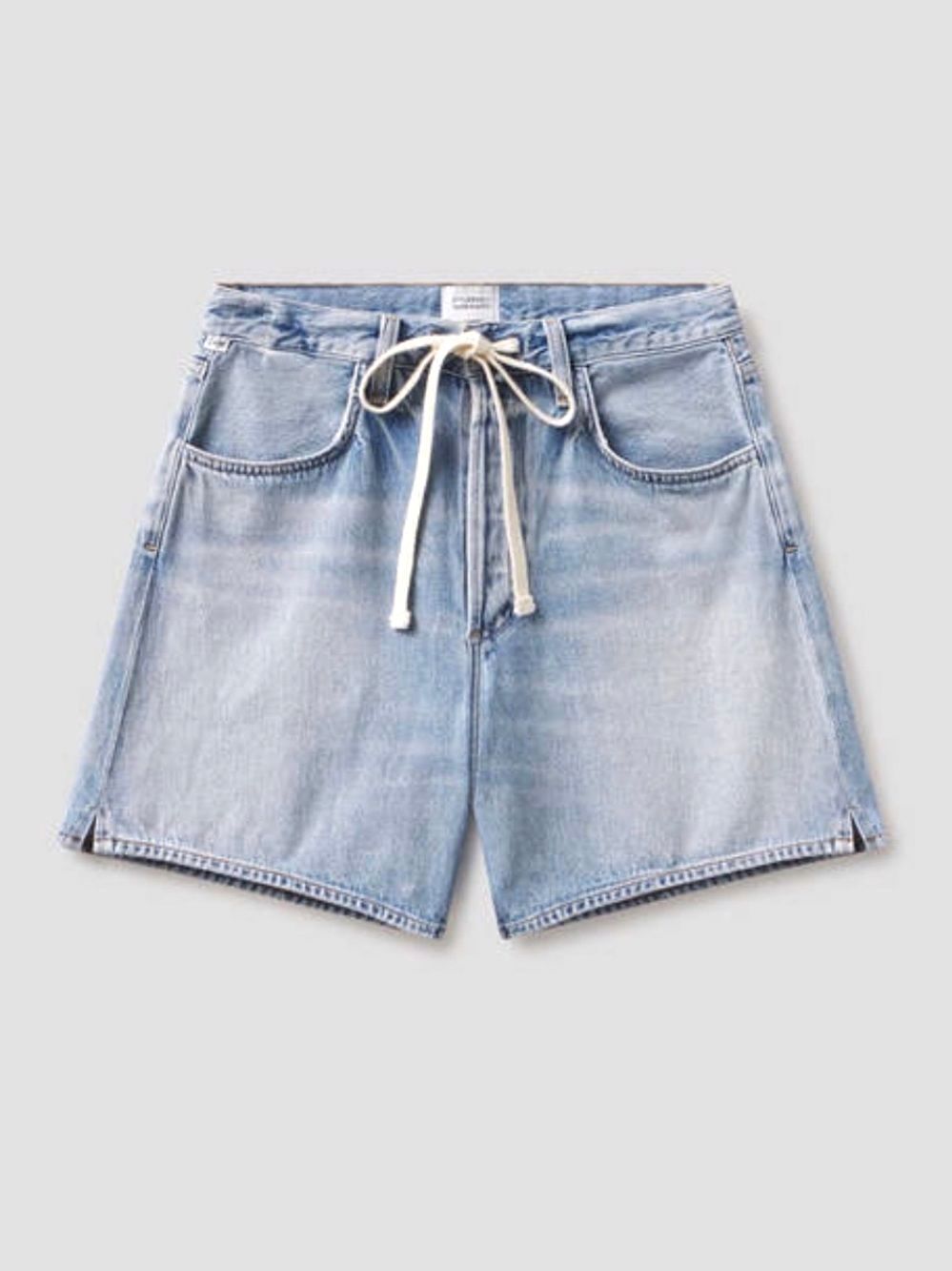CITIZENS OF HUMANITY Washed Cotton Cinch Wasit Denim Shorts 27 NEW $266!!
